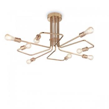 Lámpara de techo de latón antiguo TRIUMPH con 8 bombillas, diseño de múltiples brazos, Ideal Lux