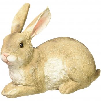 Design Toscano QM200861 Bashful the Bunny Lying Down Rabbit Outdoor Garden Statue, Polyresin, 25.5 cm