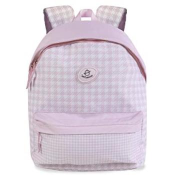 Mochila Escolar Rosa Niza 42cm Decuevas, dimensiones 40x30x18 cm, unisex para niños, color rosa y blanco