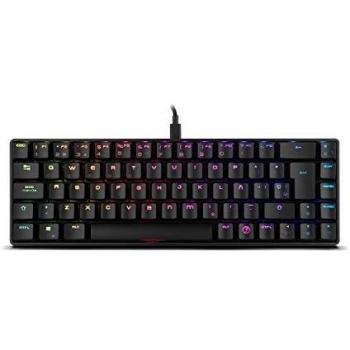 Ozone Gaming Teclado Mini Tactical -OZTACTICALSP- Mecanico sin Teclado numerico, Bluetooth 5.0, Switches Outemu Red, Iluminacion LED RGB, Silencioso, Layout Español, Negro