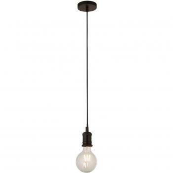 Lámpara colgante de diseño contemporáneo en acero negro mate, ajustable, 1 bombilla E27, longitud de suspensión de 150 cm