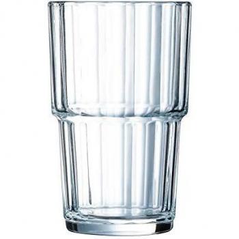 Set de 6 Vasos Altos de Vidrio Transparente Noruega 250ml Apilables