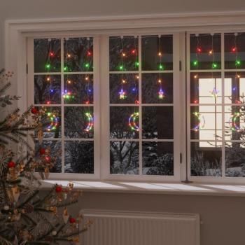 vidaXL Luces Estrella y Luna 345 LEDs con Control Remoto Adorno para Navidad Color Azul, Blanco Frío, Colourful y Más