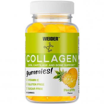 Weider Collagen Gummies Pineapple Flavor Sugar-Free Formula with Vitamin C for Skin and Joint Support - 50 Count