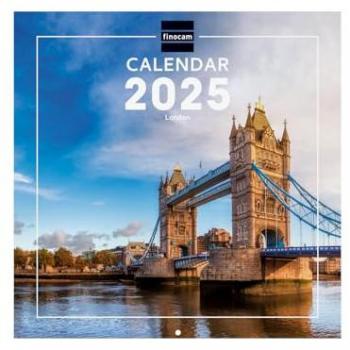 Finocam - Calendario Imágenes de Pared Internacional 2025 Mes Vista Enero 2025 - Diciembre 2025 (12 meses) London 30x30 cm