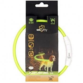 Collar LED Nylon Redondo Verde Duvo Plus