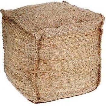Kave Home - Puf Fadua de Yute de 45 x 45 cm