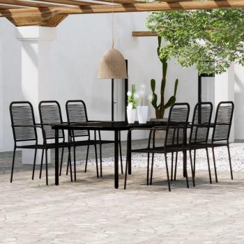 7-Piece Black Garden Dining Set