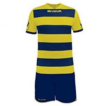 Conjunto de Rugby Givova Camiseta y Pantalones Cortos Amarillo/Azul Marino L
