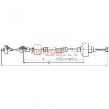 Cable de embrague METZGER 10.3139 para Volkswagen Golf 3 y Vento con ajuste manual