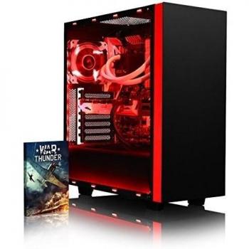 VIBOX Voxel GM560-145 - 3,6GHz Intel i5 Quad Core CPU, GTX 1060 GPU, Extremo, Ordenador de sobremesa Gaming con enfriador por agua paquete con juegos 2, con unidad central, Iluminaciàn interna rojo