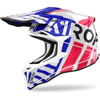 Airoh Casco de Cross Strycker Brave Azul-Rojo Brillante (XL)