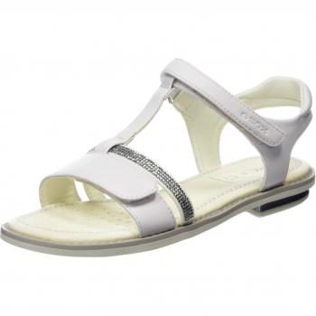 Geox JR Sandal Giglio B, Sandalias con Tira Vertical Niñas, Blanco