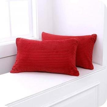 UMI Amazon Brand Funda de Cojin Decoracion para Salon Suave 2 Piezas 30x50cm Rojo