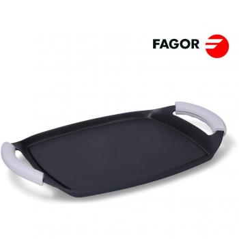 Plancha Grill de Aluminio Fagor 26 Cm - Parrilla para Cocina con Recubrimiento Antiadherente y Asas Ergonómicas