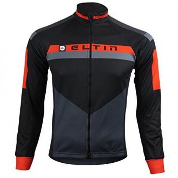 ELTIN Trento Chaqueta térmica Corta-Viento, Hombre, Negro/Gris / Rojo, L
