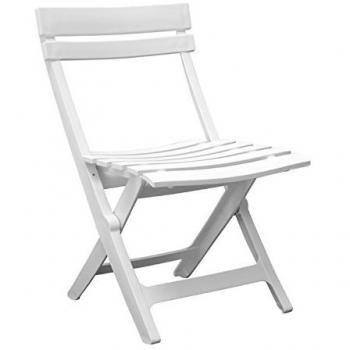 Silla Plegable Miami Blanco Glaciar Grosfillex - Silla de Resina Plegable, color blanco glaciar