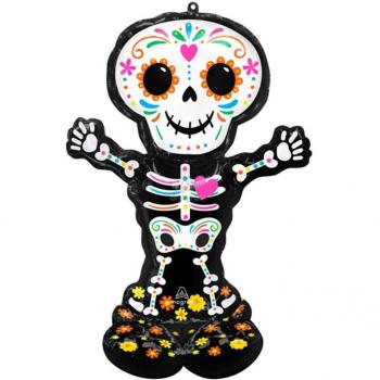 Globo Foil Gigante Airloonz Esqueleto Día de los Muertos 88x132 cm