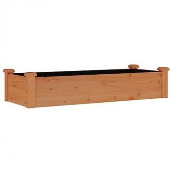 vidaXL Garden Raised Bed with Liner Brown 120x45x25 cm Solid Wood Fir