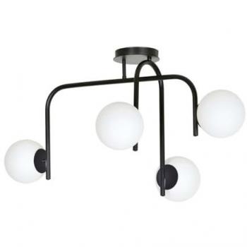 Lámpara de Techo Kalf - Acero Negro y Blanco con Vidrio, 91x48x40 cm