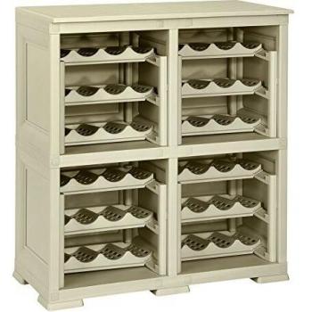 Estantería Modular Omnimodus para 48 Botellas, Rejilla, Polipropileno, Gris Angora, 79x42.5x85.5 cm
