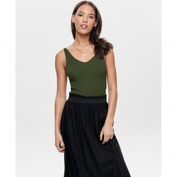 Top de punto sin mangas para mujer JDY en color Kalamata, talla X-Small