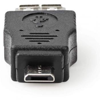 Adaptador USB 2.0 Micro-B Macho a USB-A Hembra Negro