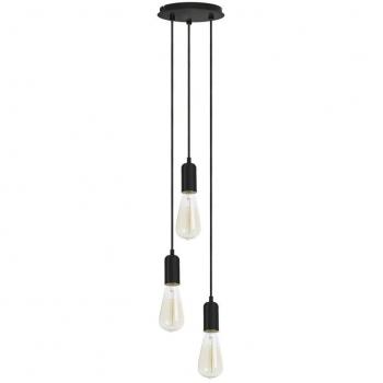 Lámpara colgante EXO LIGHTING A TU ESTILO 717E-G05X1A-02 Negro, E27, 3x60W