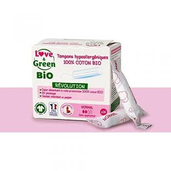 Tampones Hipoalergénicos BIO Love & Green Normal sin aplicador - 16 unidades