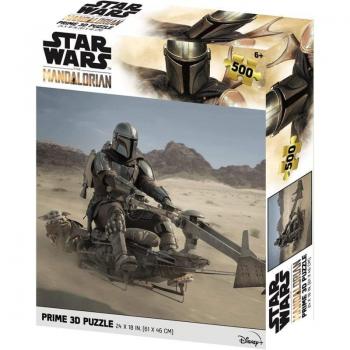 Prime 3D - Puzzle Lenticular The Mandalorian Speeder 500 Piezas Juego de Rompecabezas
