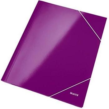 Carpeta Eckspannermappe Leitz WOW A4, Cartón 300g, Violeta con Goma Elástica