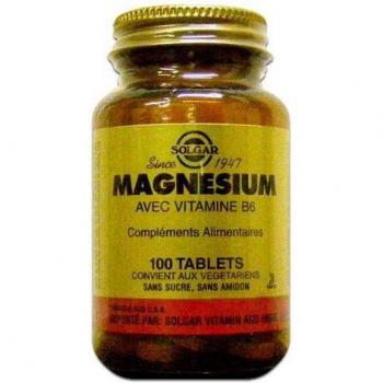 Solgar Magnesium with Vitamin B6 - Supports Energy Levels - Reduce Tiredness & Fatigue - Muscle Function - Vegan - 100 Tablets