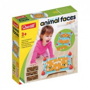 Quercetti Juego de Puzzle Adivina el Animal - 12 Animales, incluye piezas de cartón resistente, ilustraciones coloridas, fomenta la observación y el razonamiento lógico, recomendado para niños a partir de 3 años