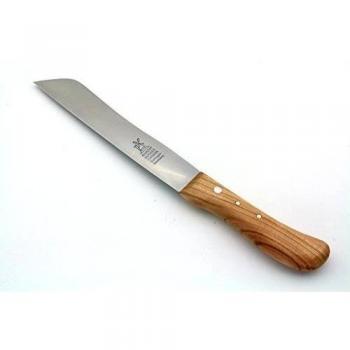 'Windmühlen Cuchillo de pan Hamburger, acero al carbono, blaugepließtet, madera de cerezo