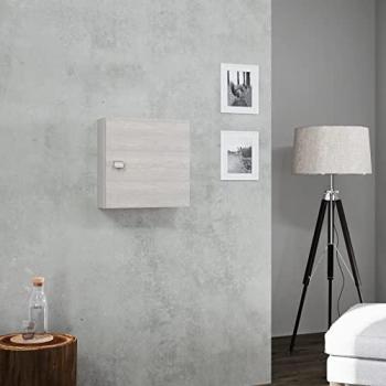 Cubo de Pared 45cm con Puerta Gris Efecto Madera Fácil