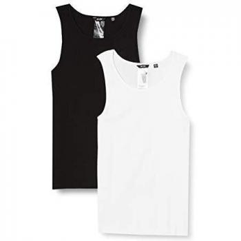 Only & Sons Onsnate Tank Top 2-Pack Camisa Cami, Paquete Negro: 1 Negro 1 Blanco, XXL para Hombre
