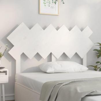 Cabecero para cama de madera maciza de pino blanco 132x3x81 cm