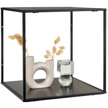Estante Vita EPIKASA, Metal y Tablero Aglomerado de Melamina, Negro, 36x36x36 cm