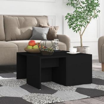 Mesa de salón 4 piezas negro 33x33x33 cm madera multicapa y aglomerado