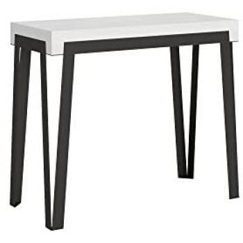 Consola extensible Rio Small Premium 90x40/196 cm Estructura Fresno Blanco Anthracita
