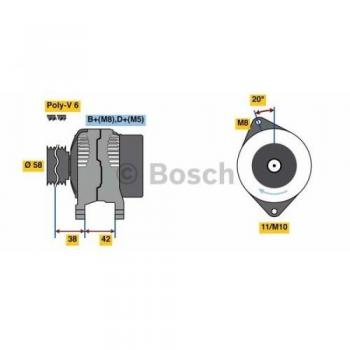 Alternador Bosch 14V 80A para Toyota Aygo, Citroën C1 y Peugeot 107