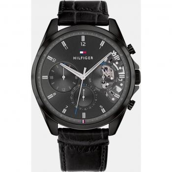Reloj para hombre Tommy Hilfiger 1710452 multifunción de piel negro