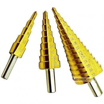 Toolzone DR387 - Juego de 3 brocas escalonadas HSS 4241