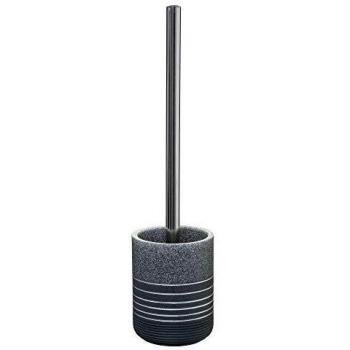 Escobillero WC Simply Smart Silver Gris Antracita con soporte efecto piedra