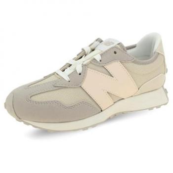 Zapatillas New Balance 327 Infantil Beige y Rosa, Sneakers Deportivas Casual