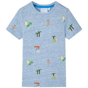 Camiseta infantil azul mélange 92