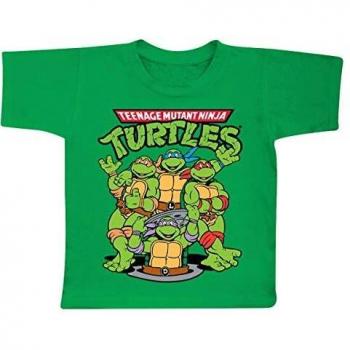 Teenage Mutant Ninja Turtles Mercancía con Licencia Oficial TMNT Group La Camiseta del Niño Unisexo - Verde 11/12 Años