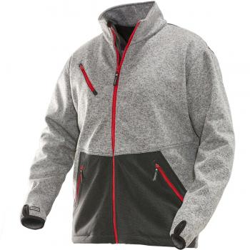 'jobman Softshell Chaqueta stickad, 1 pieza, M, Gris jaspeado/rojo, 124773 – 9341 – 5