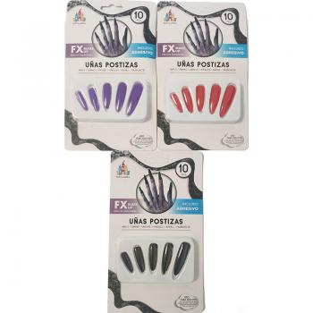 Uñas de Bruja, Vampira o Diablesa - Pack de 10 en colores surtidos