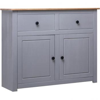 Aparador de madera maciza pino estilo Panamá gris 93x40x80 cm, Mueble de Almacenaje de Salón, Buffet para salón Moderno, Armario Auxiliar, Armario de Almacenamiento